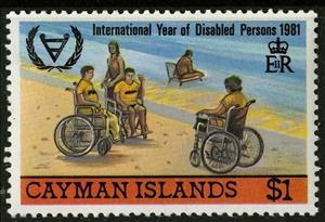 Stamp, Beach Scene, Cayman Islands,  , Disabled