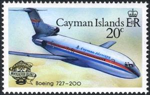 Stamp, Boeing 727, Cayman Islands,  , Aircrafts