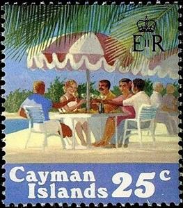 Stamp, Boating,Beach Scenes, Cayman Islands,  