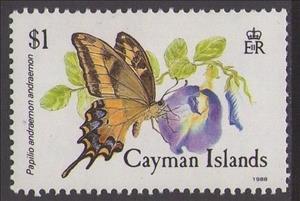 Stamp, Bahamian Swollowtail (Papilio andraemon andraemon), Cayman Islands,  , Butterflies