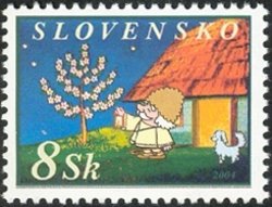 Stamp, Grandfather from Evening Tales TV Program, Slovakia,  , Cartoons