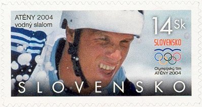 Stamp, Winners in Athens - Michal Martikán, Slovakia,  , Sport, Aquatic Sports, Rowing, Olympic Games, Canoeing
