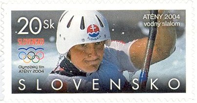 Stamp, Winners in Athens - Elena Kaliská, Slovakia,  , Sport, Aquatic Sports, Rowing, Olympic Games, Canoeing