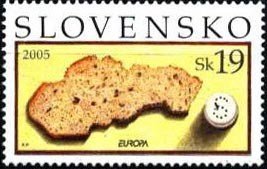 Stamp, Gastronomy, Slovakia,  , Postal Unions, C.E.P.T., Europe, Food, Gastronomy