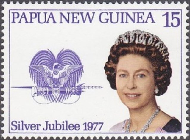 Elizabeth II and PNG arms
