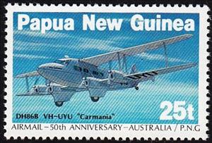 Stamp, DH86B VH-UYU Carmania, Papua New Guinea,  