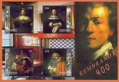 Souvenir Sheet, 400th Birth Anniversary of Rembrandt., Armenia,  , Paintings