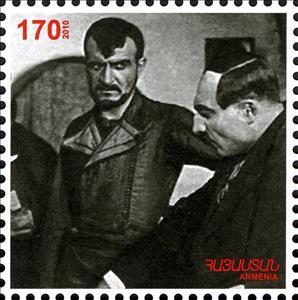Stamp, Actors Avet Avetisyan and Davit Malyan, Armenia,  