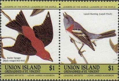 Scarlet Tanager (Piranga olivacea), Lazuli Bunting (Passerin