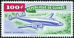 Stamp, Lockheed Super Constellation, Guinea, Social Democratic Republic,  , Aviation, Aircrafts