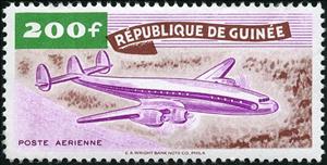 Stamp, Lockheed Super Constellation, Guinea, Social Democratic Republic,  , Aviation, Aircrafts