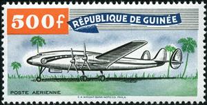 Stamp, Lockheed Super Constellation, Guinea, Social Democratic Republic,  , Aviation, Aircrafts