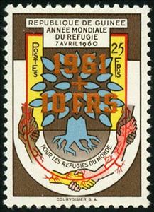Stamp, Sign of the World Refugee Year, Guinea, Social Democratic Republic,  