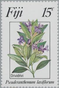 Stamp, Pseuderanthemum Laxiflorum, Fiji,  