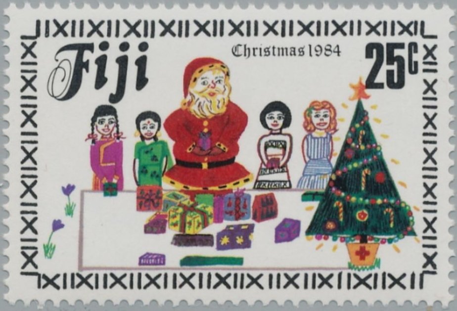 Santa, Children, Tree