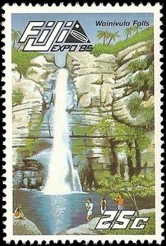 Stamp, Wainivula Falls, Fiji,  