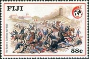 Stamp, Battle of Solferino, 1859, Fiji,  