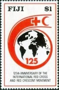 Stamp, Red Cross Emblem, Fiji,  