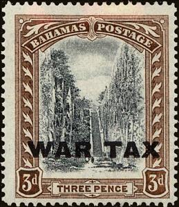 Stamp, Overprinted, WAR TAX, Bahamas,  