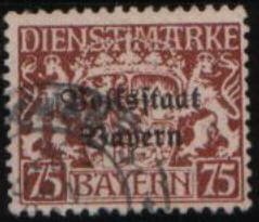 Stamp, Volksstaat on coat of arms, German States,  