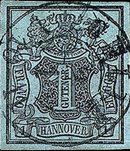 Stamp, Value in shield, German States,  