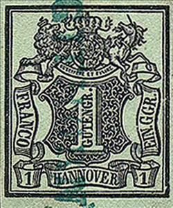Stamp, Value in shield, German States,  
