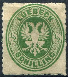 Stamp, Coat of arms in oval, German States,  