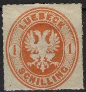 Stamp, Coat of arms in oval, German States,  