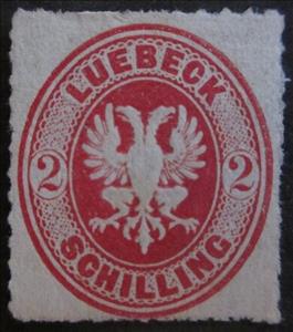 Stamp, Coat of arms in oval, German States,  