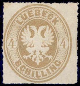 Stamp, Coat of arms in oval, German States,  