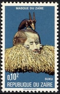 Stamp, Suku mask, Zaire,  