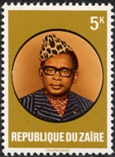 Stamp, President Mobutu, Zaire,  , Heads of State, Politicians