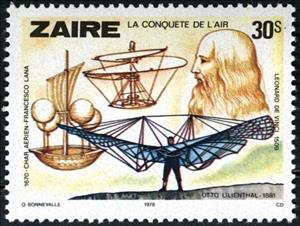 Stamp, ZAIRE Le conquete de l’air, Zaire,  , Изобретатели, Aviation, Aircrafts