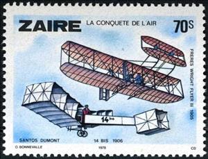 Stamp, ZAIRE Le conquete de l’air, Zaire,  , Aviation, Aircrafts