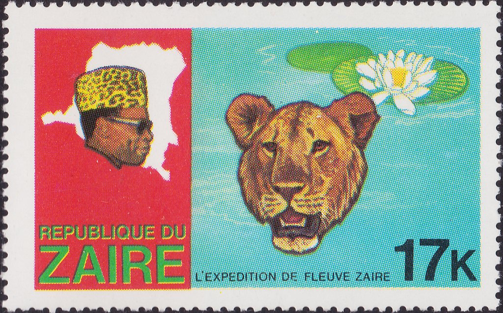 Lion (Panthera leo), Water Lily