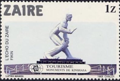 Stamp, L’echo du Zaire, Fikin, by Lufwa Mawidi, Zaire,  , Monuments
