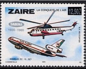 CD 947 La Conquète de l'air, new value and silver overprint