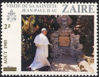 CD 1094 'kneeling pope' with overprint 'août 1985' and new v