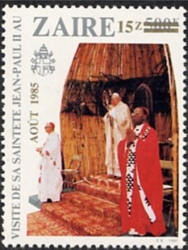 CD 1098 'pope leading service' with overprint 'août 1985' an
