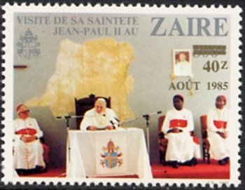 CD 1099 'pope behind conference table' with overprint 'août