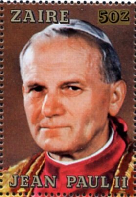 CD 1036 Sa Sainteté le Pape Jean Paul II au Zaïre with overp