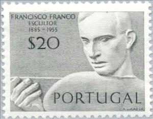 Stamp, Francisco Franco - perf 11½ x 12½, Portugal,  , Sculptors