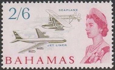 Stamp, Seaplane Sikorsky S-38 and Boeing 707, Bahamas,  , Aviation, Aircrafts