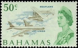Stamp, Seaplane Sikorsky S-38 und Boeing 707, Bahamas,  , Aviation, Aircrafts