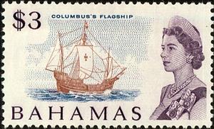 Stamp, Columbus flagship, Bahamas,  