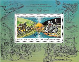 Souvenir Sheet, 100 Years of Progress of Post and Telecommunications, Guinea-Bissau,  