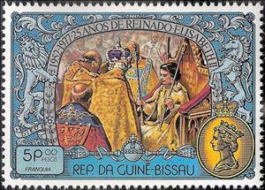 Stamp, 25 Years of Reign of Elisabeth II, Guinea-Bissau,  