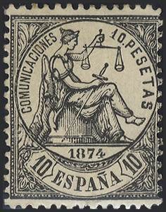Stamp, Allegory of Justice, Spain,  , Women, Swords, Scales (balance)