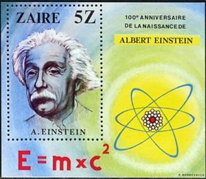 Souvenir Sheet, Albert Einstein, Zaire,  , Famous People, Scientists, Physicists