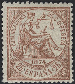 Stamp, Allegory of Justice, Spain,  , Women, Swords, Scales (balance)